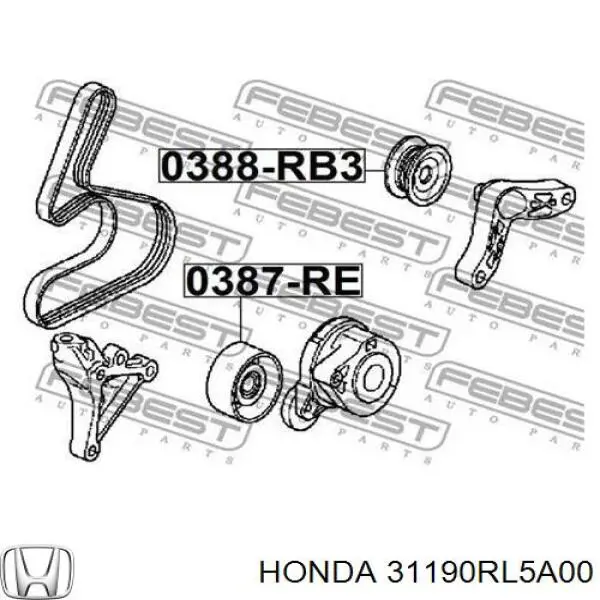 Ролик приводного ременя, паразитний 31190RL5A00 Honda
