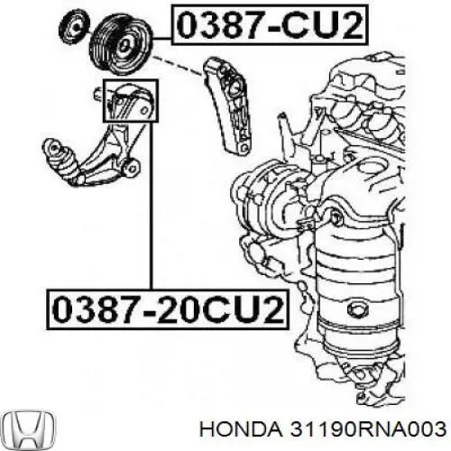 Купити 31190RNA003 Honda Натяжний ролик