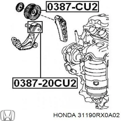 31190RX0A02 Honda Ролик приводного ременя, паразитний