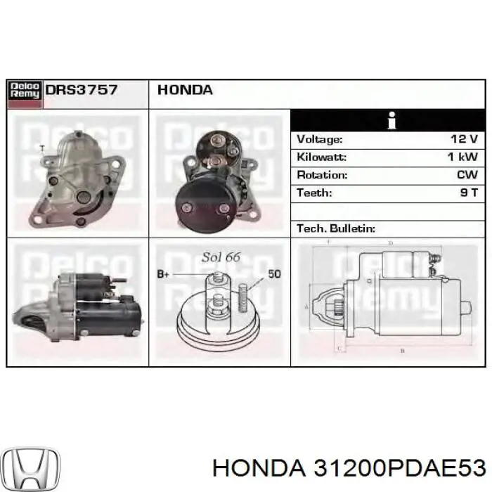  31200PDAE53 Honda