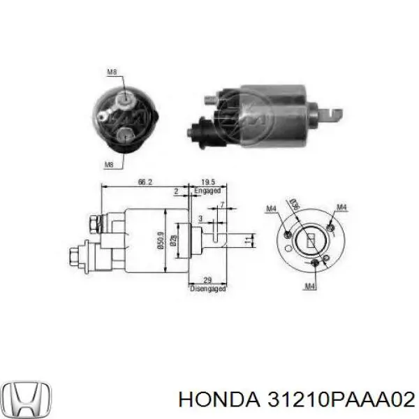 31210PAAA02 Honda реле втягує стартера