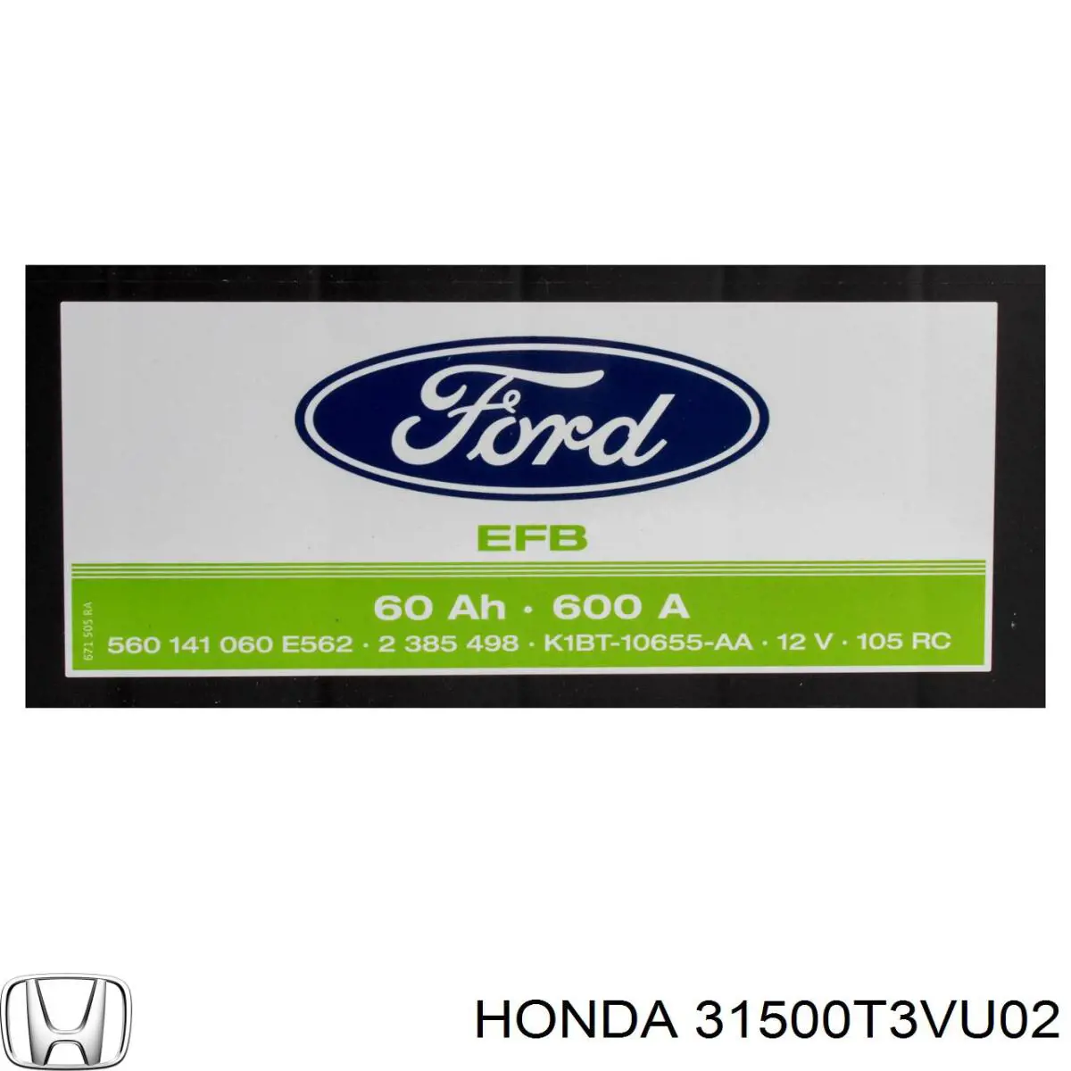 Купити 31500T3VU02 Honda Автомобільна батарея