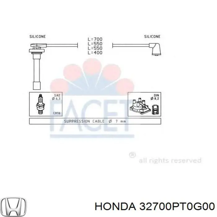 Купити 32700PT0G00 Honda Провід високовольтні, комплект