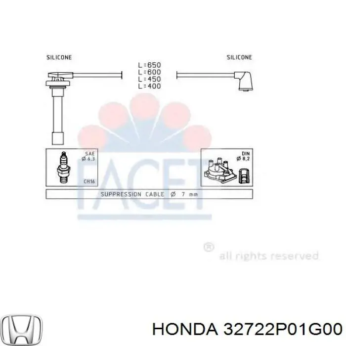 Дріт високовольтний, комплект 32722P01G00 Honda