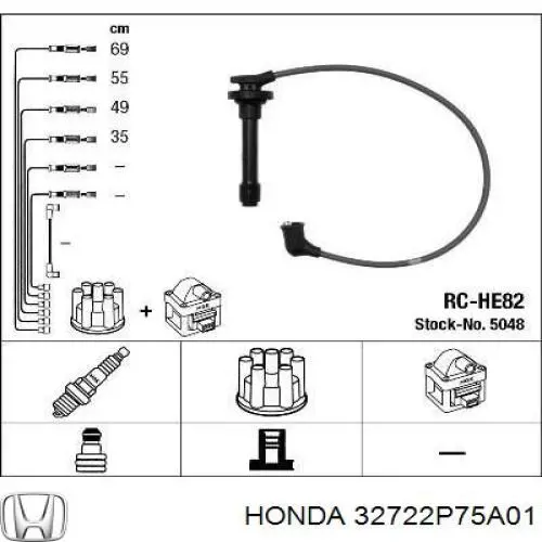 Купити 32722P75A01 Honda Провід високовольтні, комплект