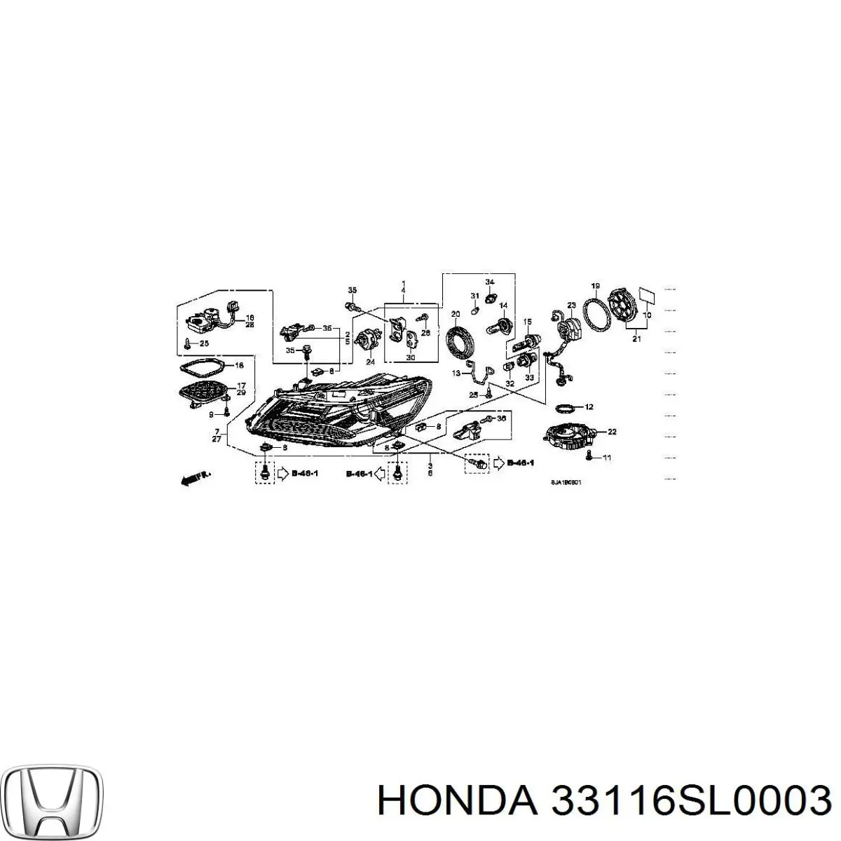 33116SL0003 Honda Лампочка ксеноновая