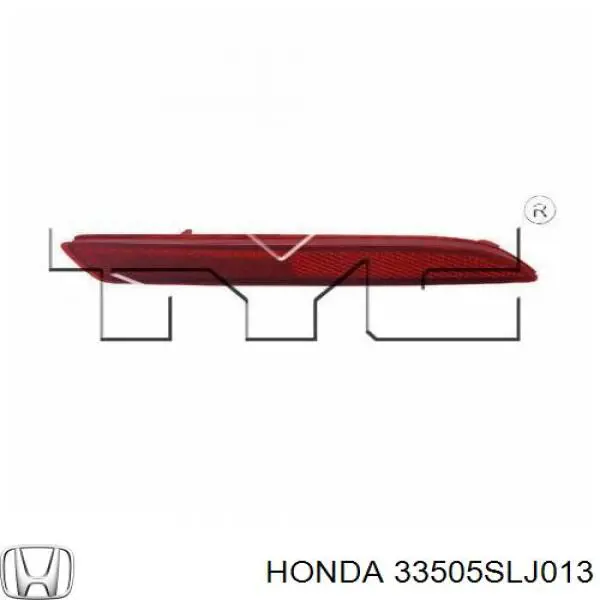 Правий катафот заднього бампера Honda 33505SLJ013 ціна, від 22.35 USD