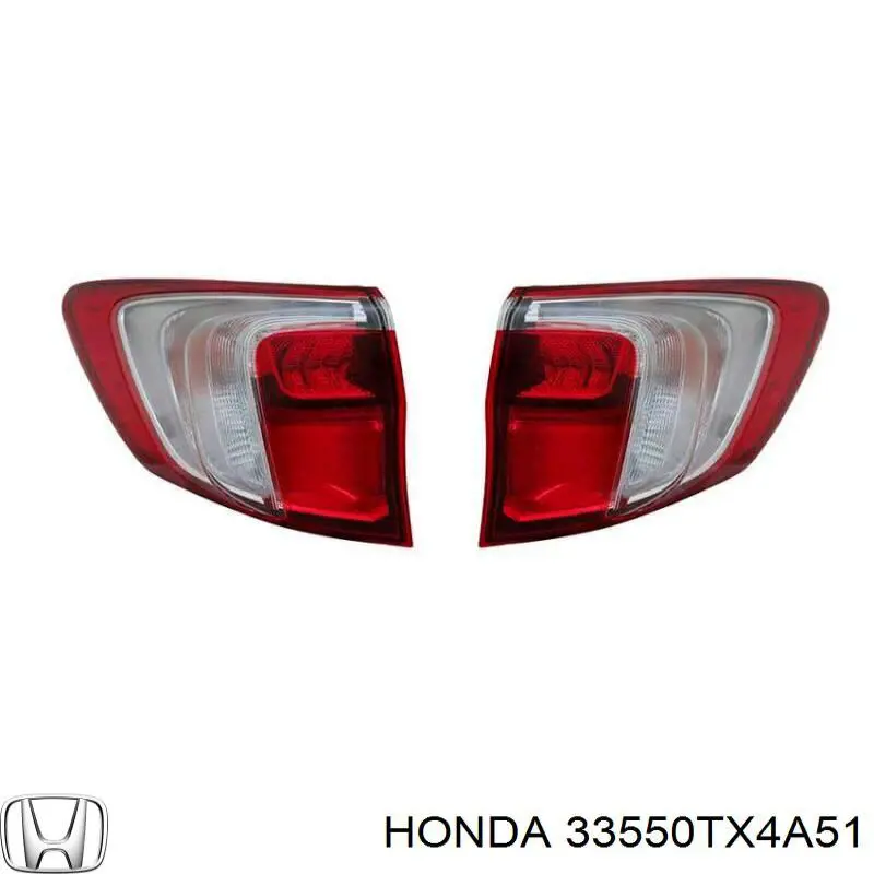 33550TX4A51 Honda Задній лівий зовнішній ліхтар