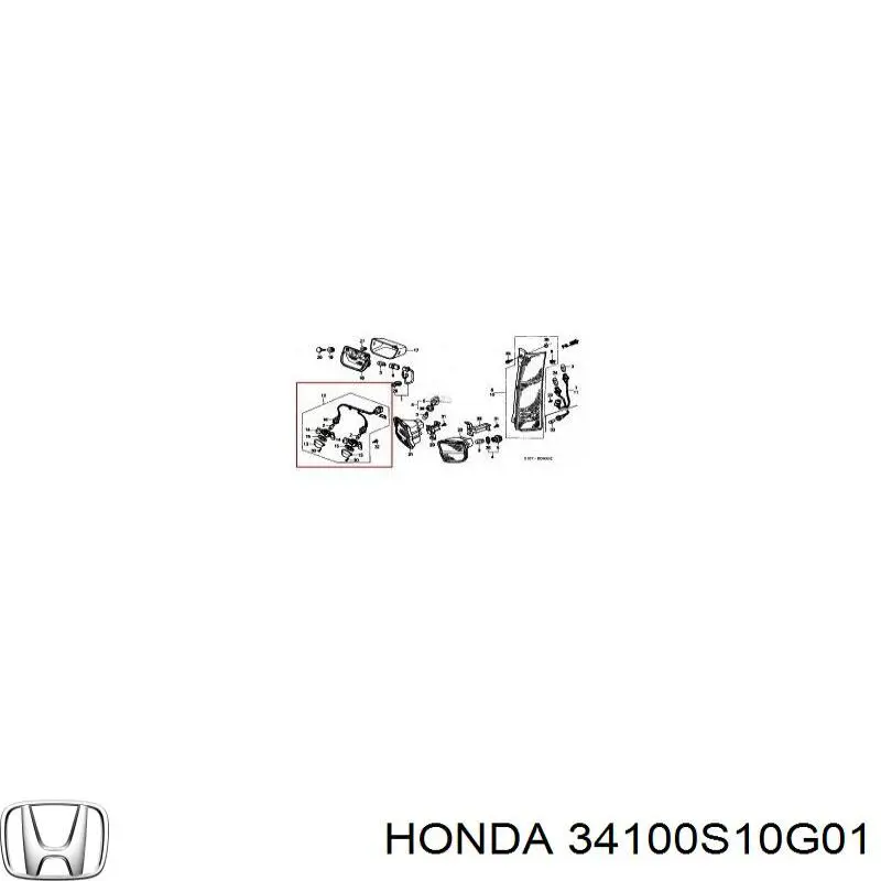 34100S10G01 Honda Ліхтар освітлення номерного знака
