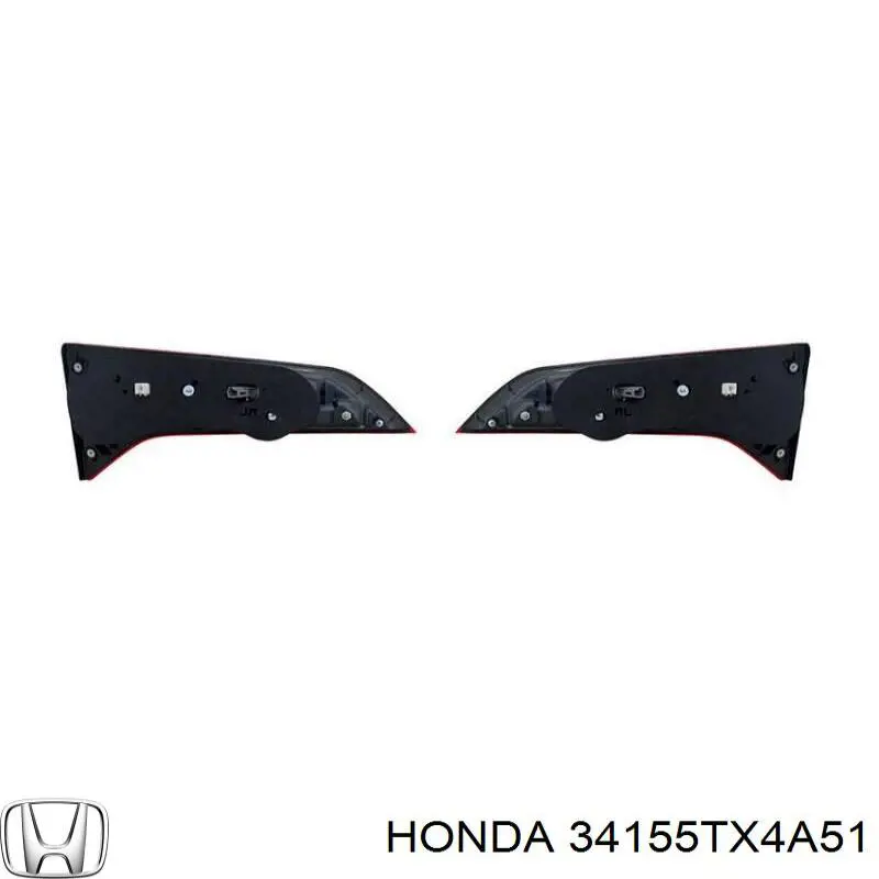 Купити 34155TX4A51 Honda Ліхтар задній лівий, внутрішній
