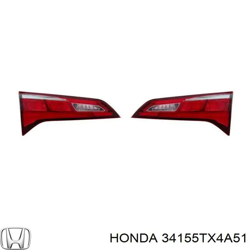 34155TX4A51 Honda Ліхтар задній лівий, внутрішній