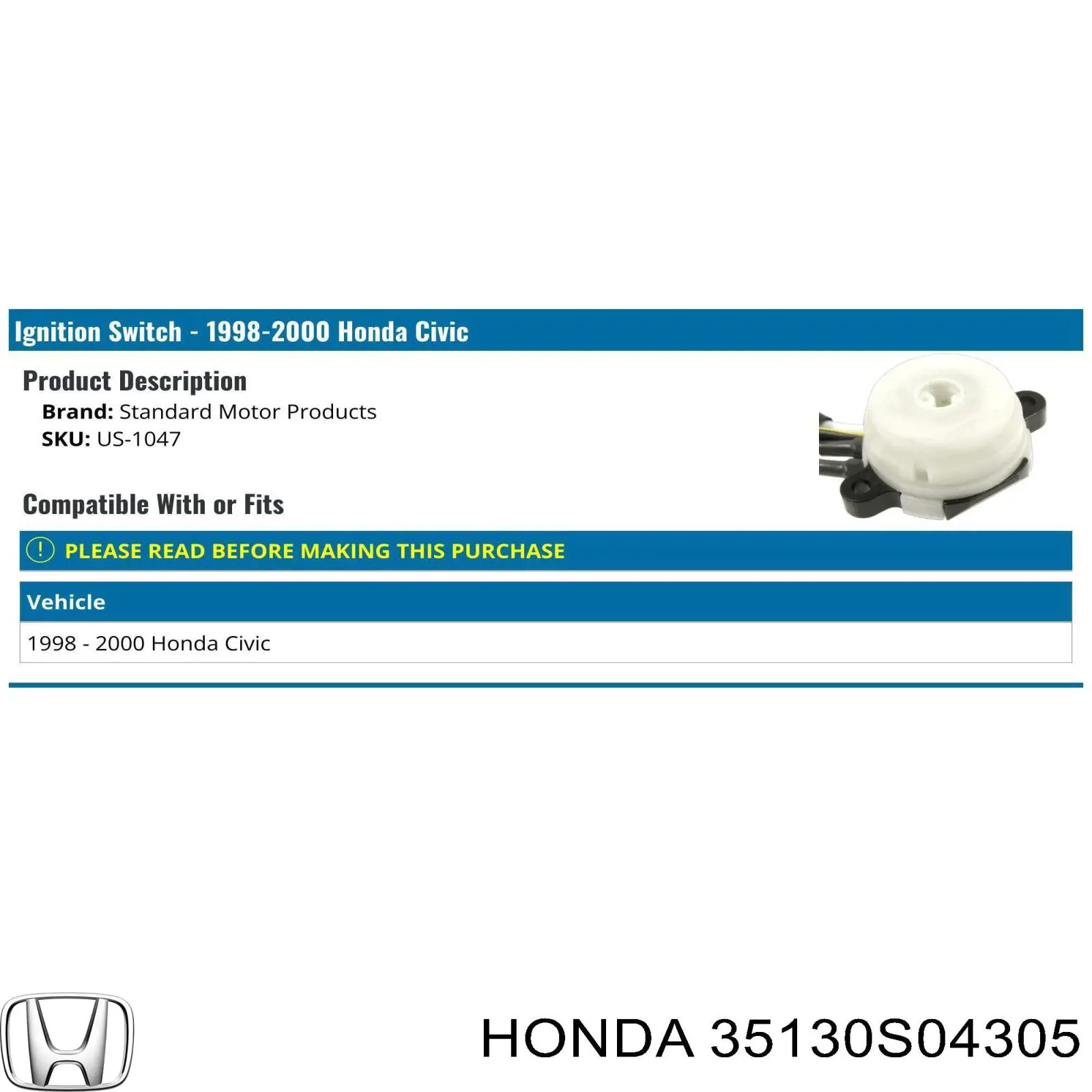  35130S04305 Honda