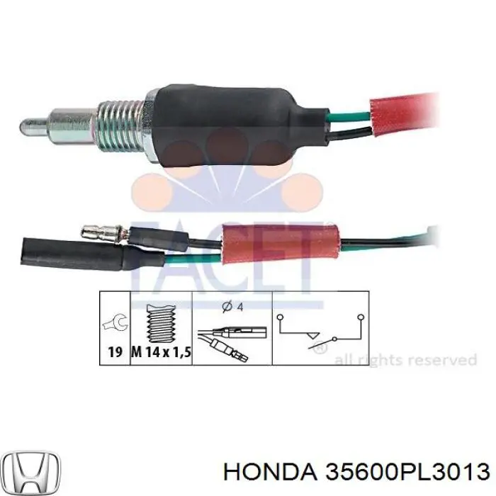 35600PL3013 Honda Датчик включення ліхтарів заднього ходу