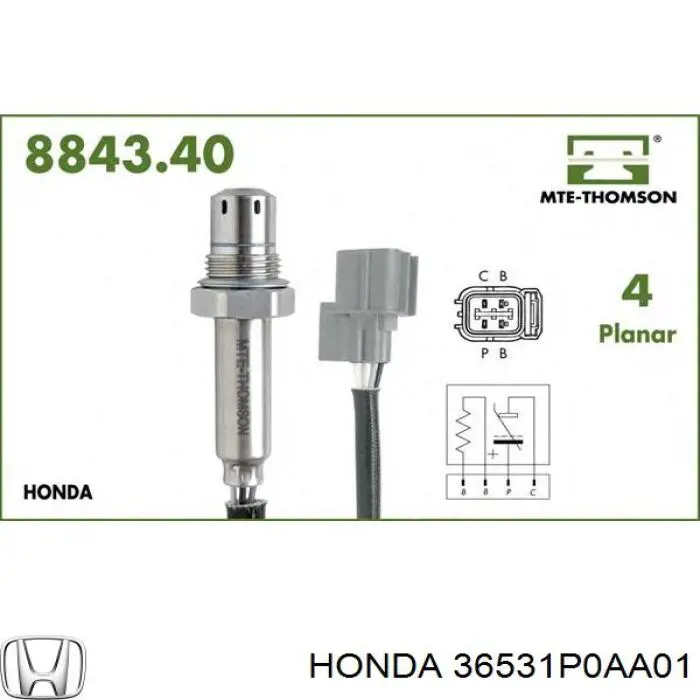 Купити 36531P0AA01 Honda Лямбда зонд, датчик кисню