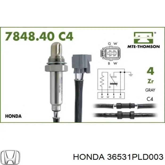 Лямбдазонд, датчик кисню до каталізатора 36531PLD003 Honda