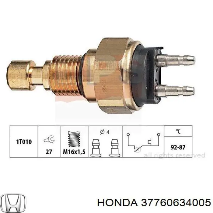 Термо-датчик включення вентилятора радіатора 37760634005 Honda