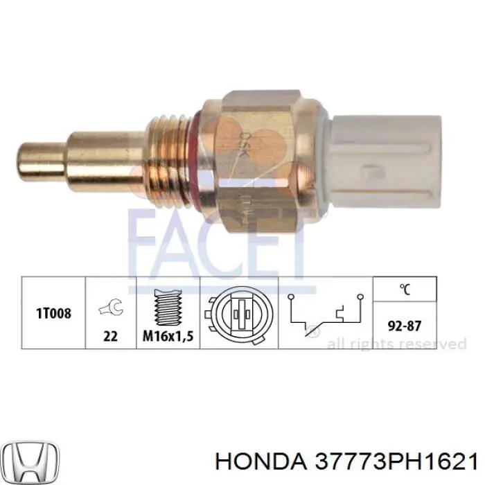 37773PH1621 Honda термо-датчик включення вентилятора радіатора