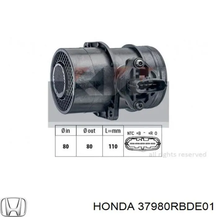 Датчик масової витрати повітря Honda 37980RBDE01 ціна, від 46.61 USD