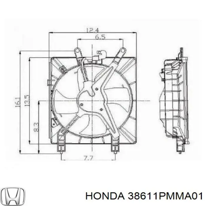 38611PMMA01 Honda дифузор радіатора кондиціонера, в зборі з крильчаткою і двигуном