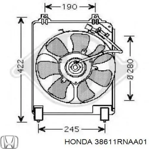 38611RNAA01 Honda двигун вентилятора кондиціонера