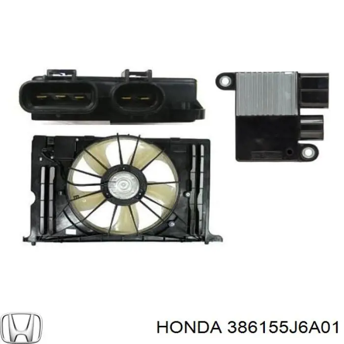 386155J6A01 Honda Дифузор радіатора охолодження, в зборі з мотором і крильчаткою