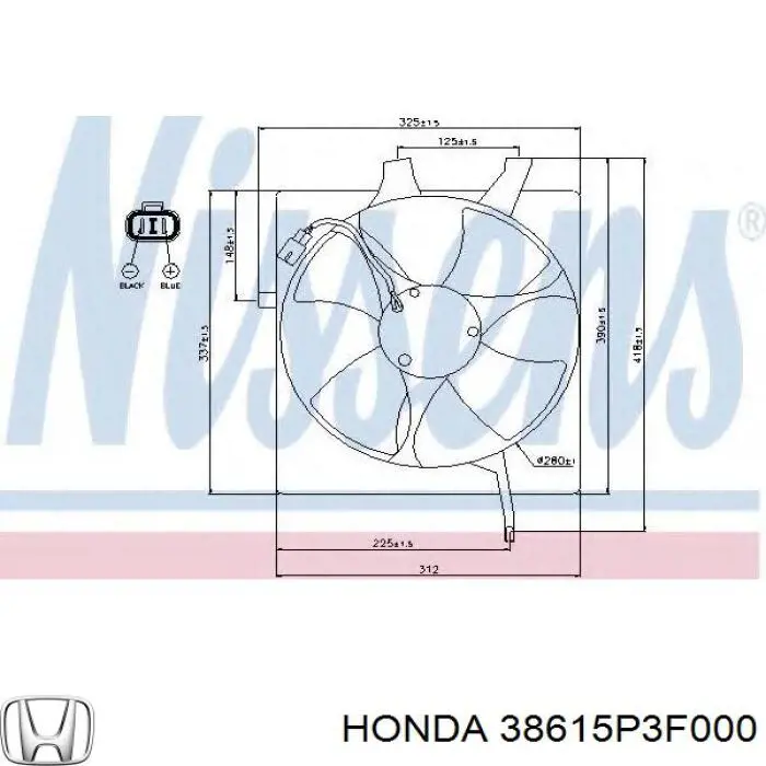Дифузор (кожух) радіатора кондиціонера Honda 38615P3F000 ціна, від 16.42 USD