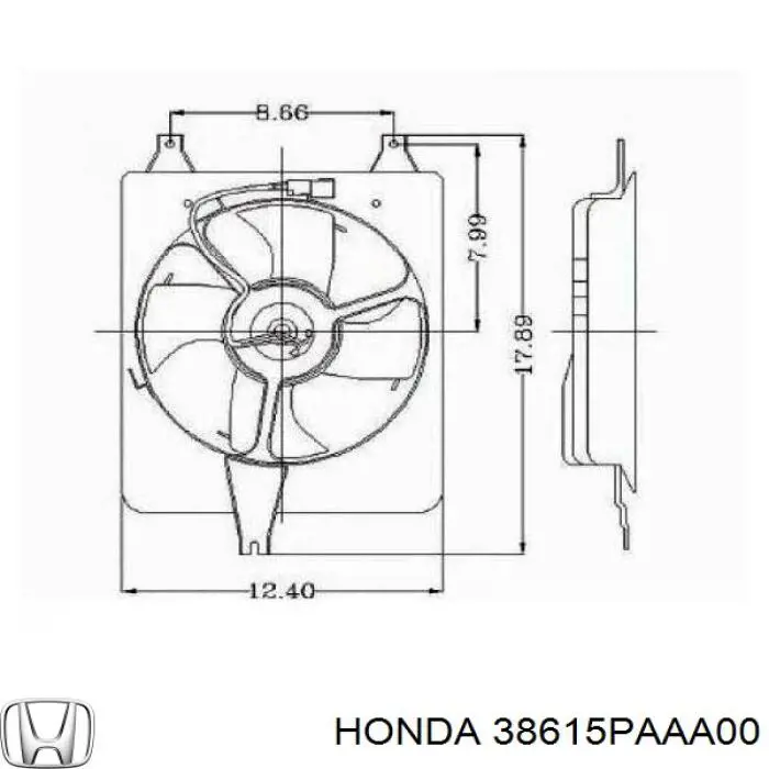 38615PAAA00 Honda дифузор (кожух радіатора кондиціонера)