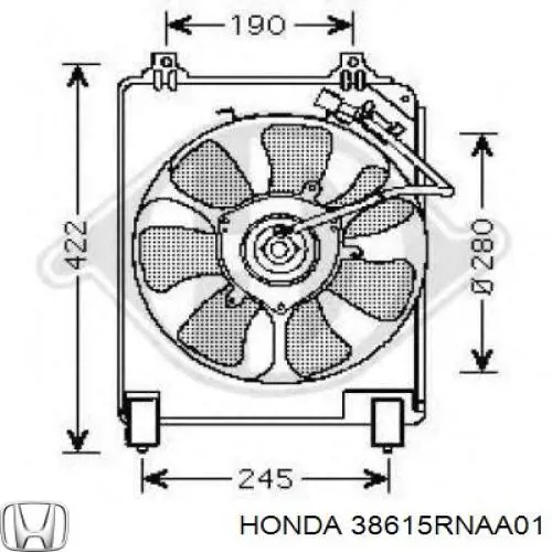 38615RNAA01 Honda дифузор (кожух радіатора кондиціонера)