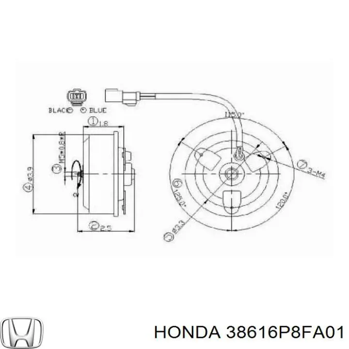 Двигун вентилятора кондиціонера Honda Odyssey (RB) (Хонда Одісей)