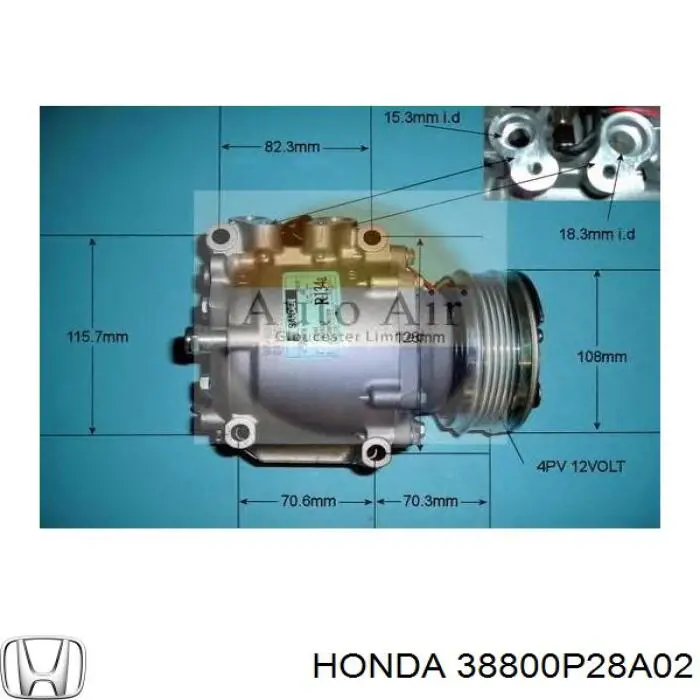 Шків компресора кондиціонера Honda 38800P28A02 ціна, від 81.43 USD
