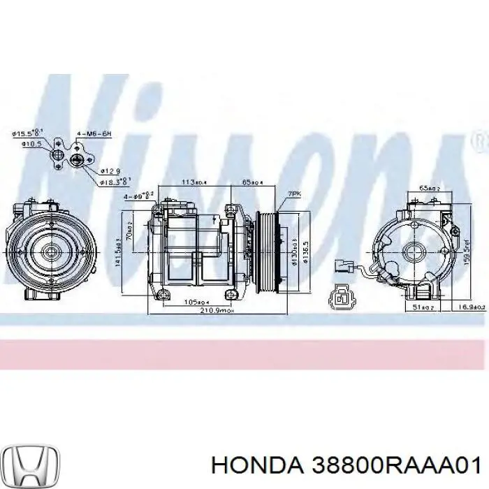 Купити 38800RAAA01 Honda Компресор кліматичної установки