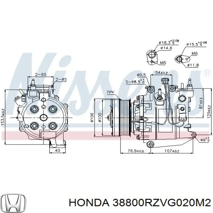 Насос кондиціонера Honda 38800RZVG020M2