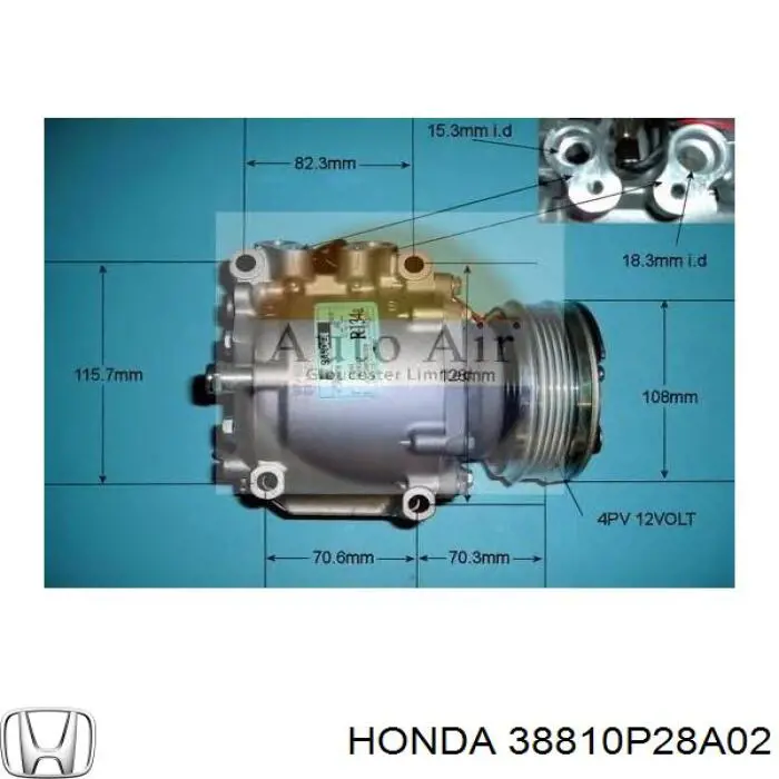 Компресор кондиціонера 38810P28A02 Honda