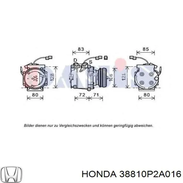 Купити 38810P2A016 Honda Компресор кліматичної установки