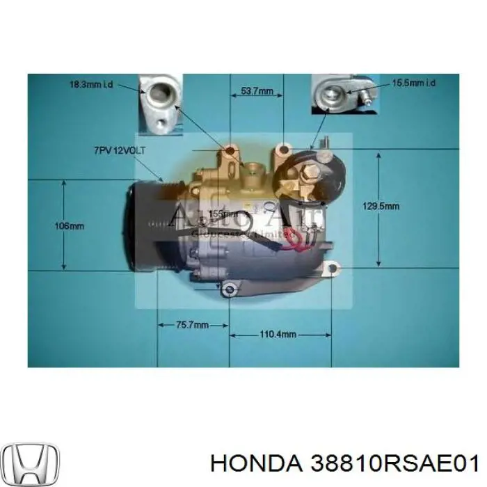 Компресор кондиціонера 38810RSAE01 Honda