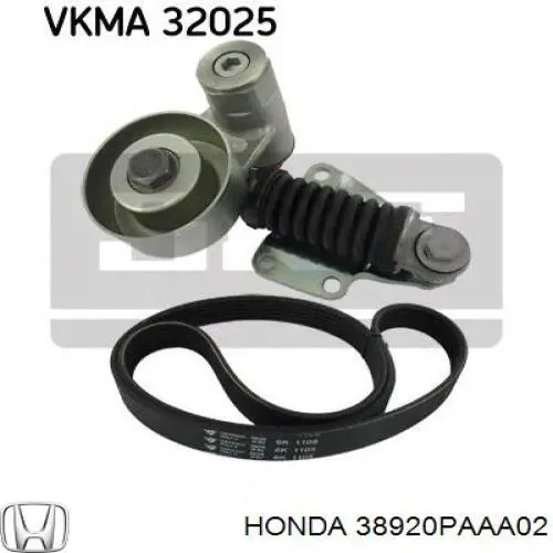 38920PAAA02 Honda Поліклиновий ремінь