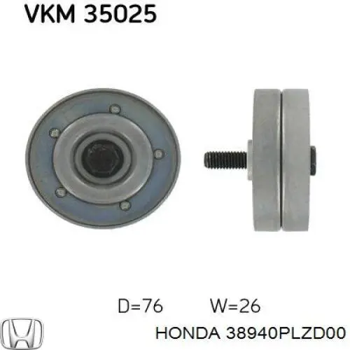 Натяжний ролик Honda 38940PLZD00 ціна, від 20.01 USD