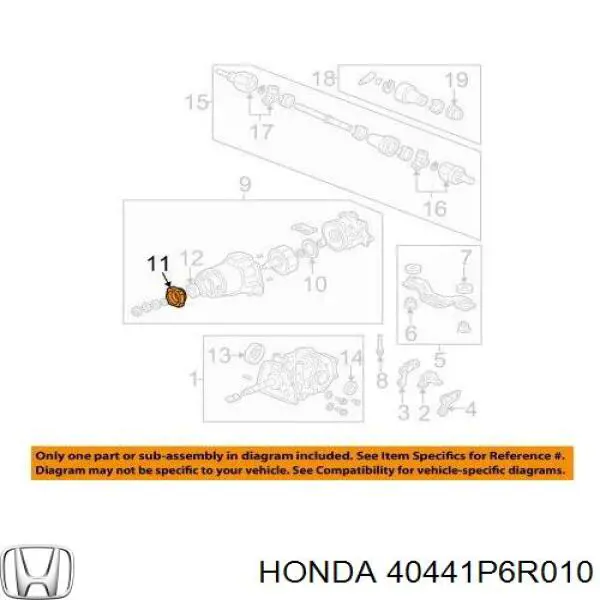  Honda 40441P6R010 ціна, від  USD