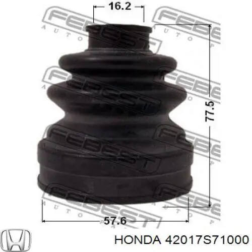 Пильник зовнішньої гранати, задньої півосі Honda 42017S71000 ціна, від 8.02 USD