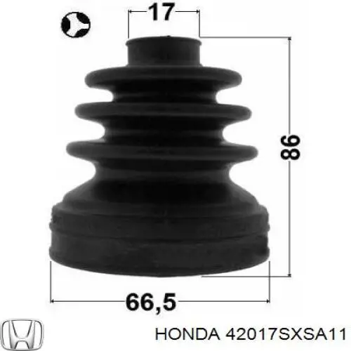 Купити 42017SXSA11 Honda Пильник шарніра кутових швидкостей внутрішній передній