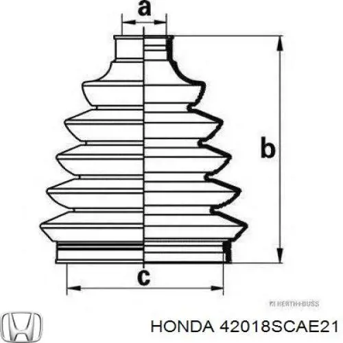 Пильник шарніра кутових швидкостей зовнішній передній Honda 42018SCAE21 ціна, від 10.96 USD
