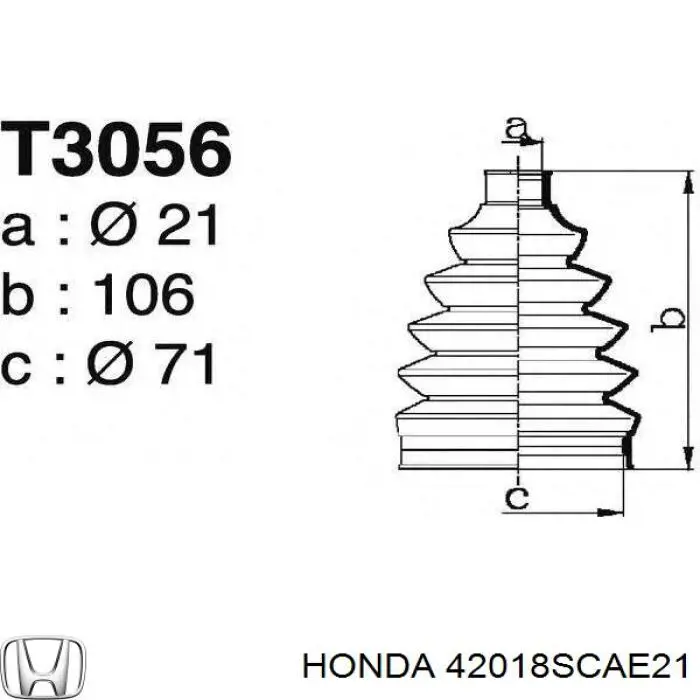 Купити 42018SCAE21 Honda Пильник шарніра приводу