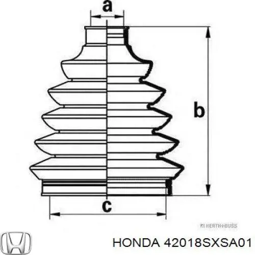 Пильник ШРУСа зовнішній 42018SXSA01 Honda