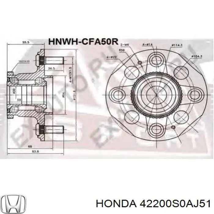 Маточини задніх коліс Honda 42200S0AJ51 ціна, від 26.85 USD
