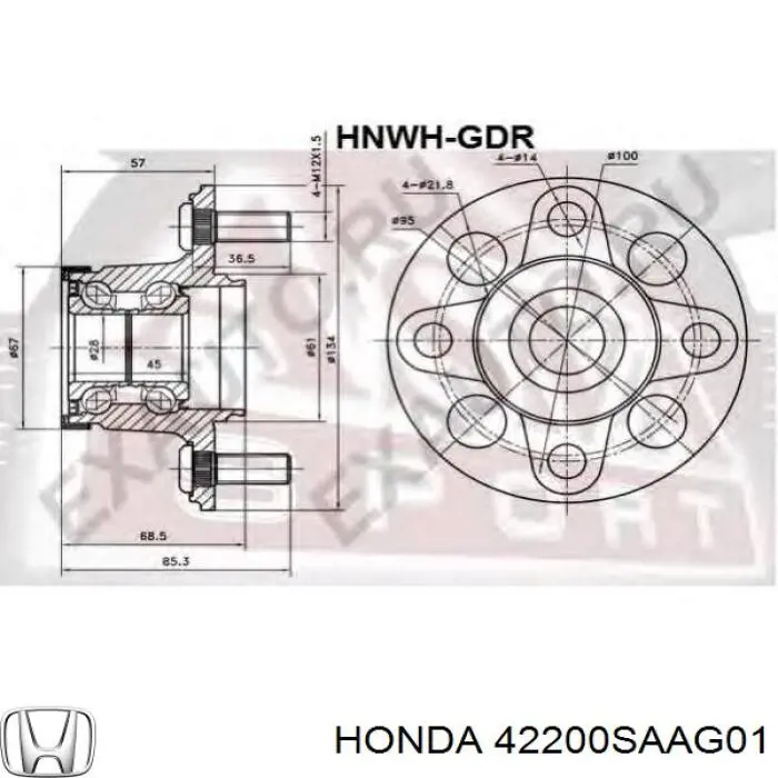 Маточини задніх коліс Honda 42200SAAG01 ціна, від 39.12 USD