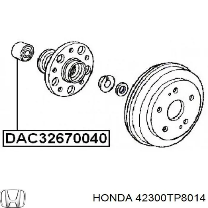 Підшипник маточини задньої Honda 42300TP8014 ціна, від 18.72 USD