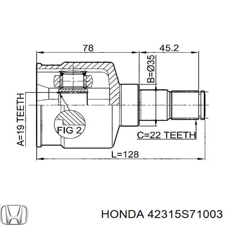 42315S71003 Honda Пильник шарніра кутових швидкостей зовнішній задній