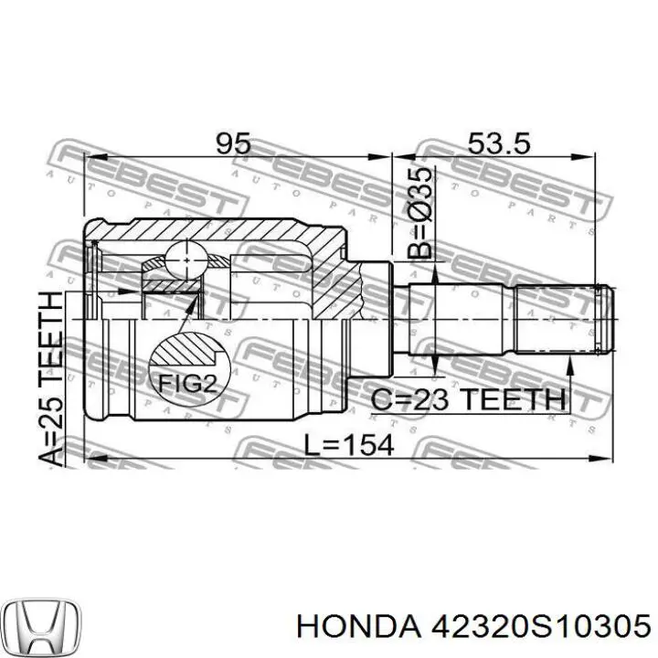 ШРУС внутрішній, задній Honda 42320SMB306 ціна, від 27.47 USD