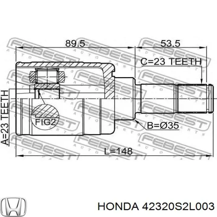 ШРУС внутрішній, задній Honda 42320S2L003 ціна, від 247.05 USD
