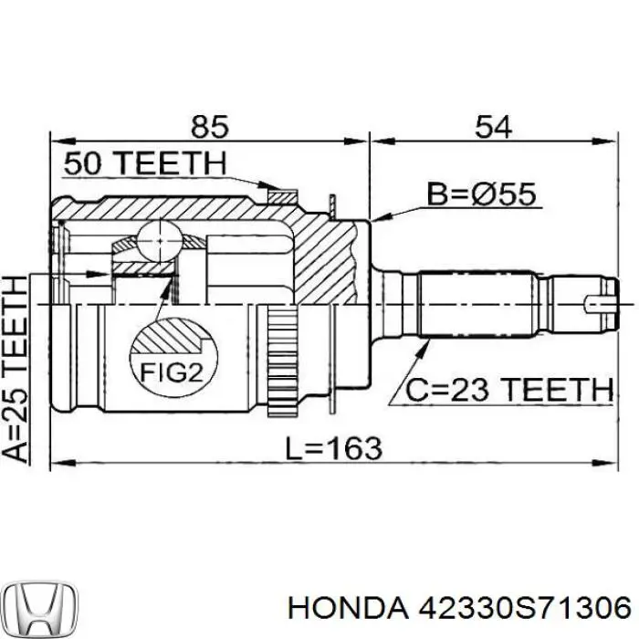 Граната колісна Honda 42330S71306 ціна, від 43.54 USD